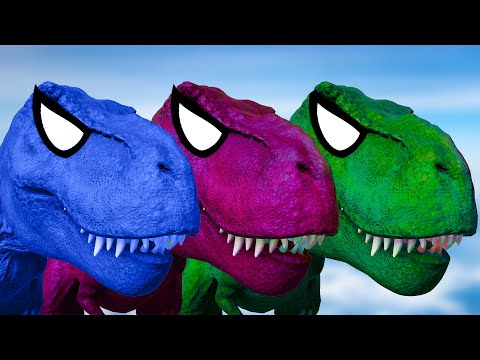 T-REX COLOR PACK vs SPINOSAURUS vs STEGOSAURUS vs INDOMINUS REX - Jurassic World Evolution