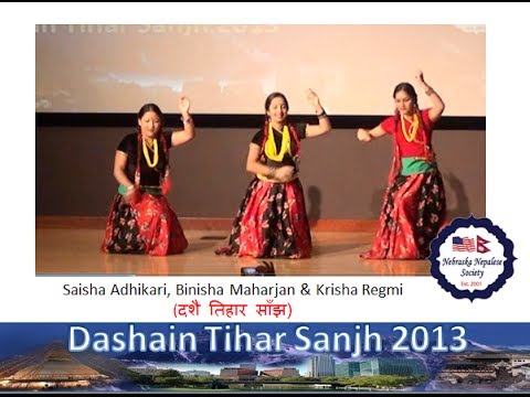 Saisha Adhikari, Binisha Maharjan and Krisha Regmi (दशै तिहार साँझ)