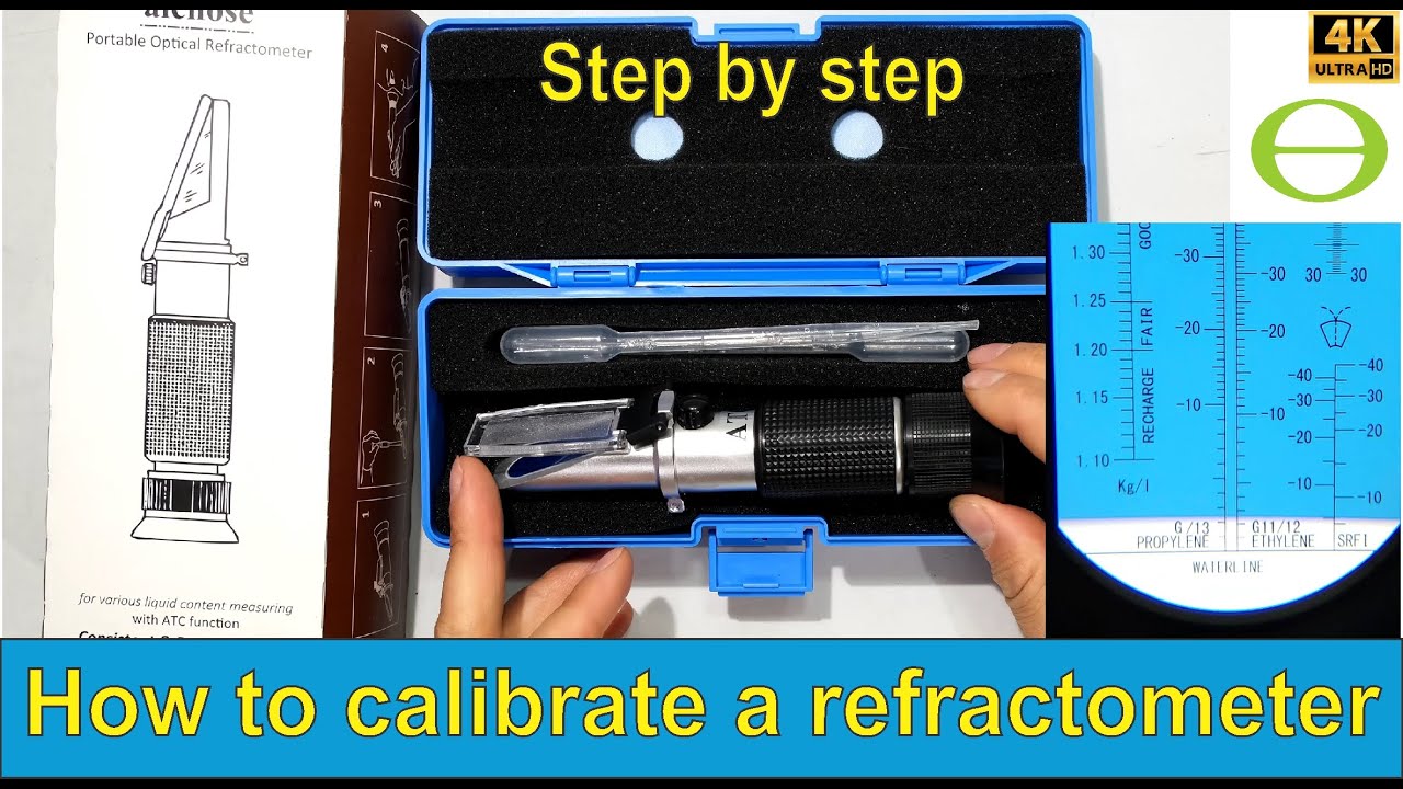 How to calibrate a portable refractometer - step by step example