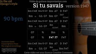 Si tu savais (90 bpm) Old Style - Gypsy jazz Backing track / Jazz manouche