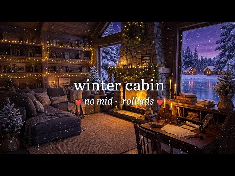 ☕ Warm Cabin Jazz (NO MID-ROLL ADS) – Fireplace Ambience in the Snow for Focus & Relaxation