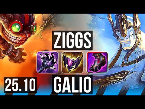 ZIGGS vs GALIO (MID) | 900+ games, Godlike | EUW Master | 25.10