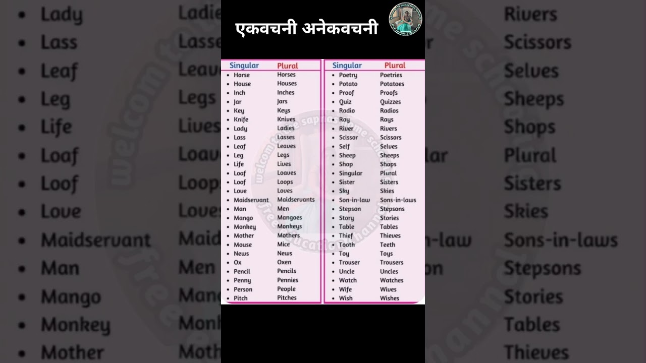 English Grammar | Singular and Plural
