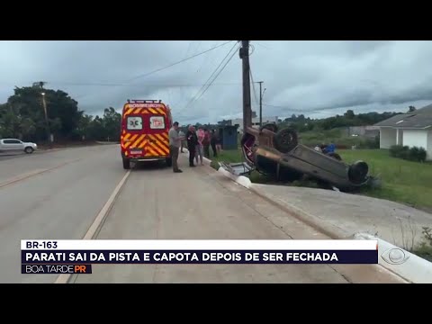 Parati capota na BR-163 em Barracão na fronteira com a Argentina