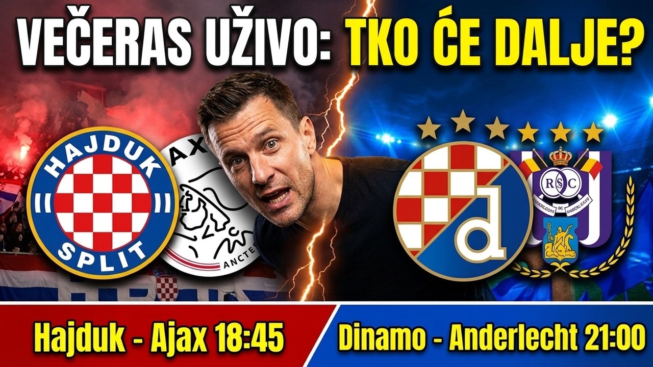🔴Live : Dinamo -Anderlecht 1:0! Hajduk -Ajax 2:1 Gledamo zajedno!