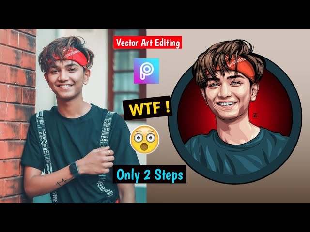 Portrait cartoon character photo editing tutorial using Picsart