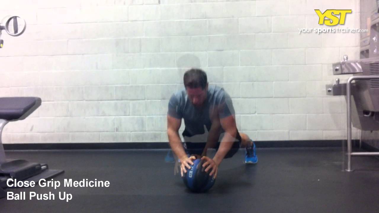 Close Grip Medicine Ball Push Up - YouTube