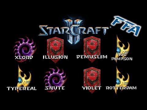 StarCraft 2 - PRO 8 Player FFA (Commentary)