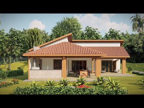 Casa de Campo em L com Espaço Gourmet - P476 - Contato na Descrição