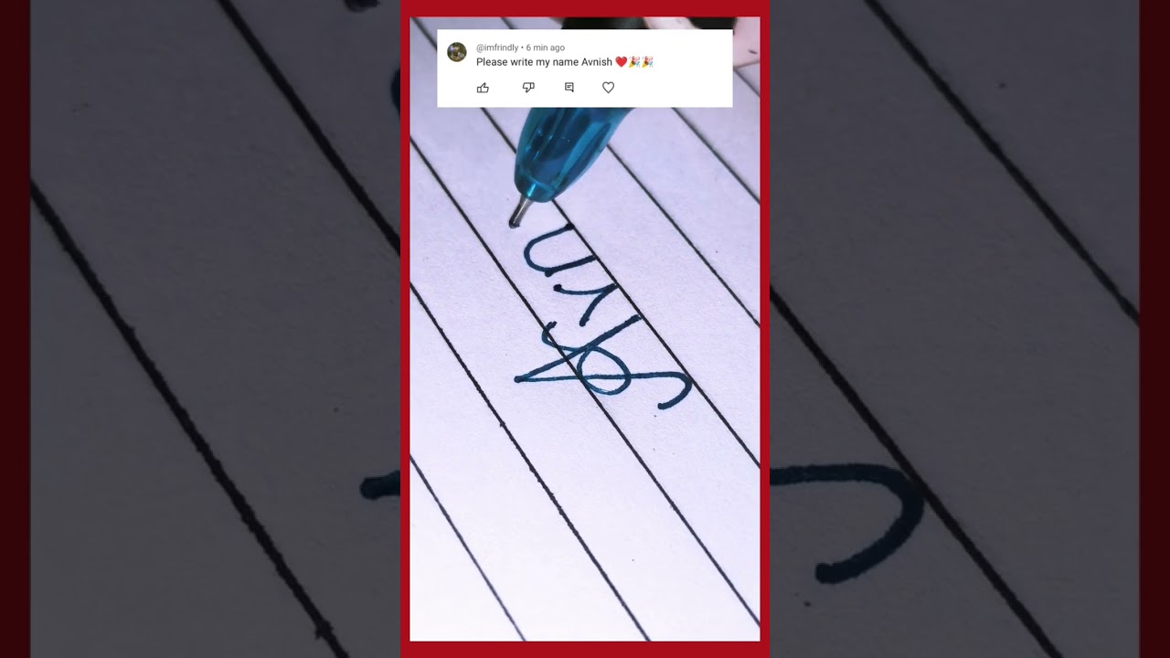 Avnish name handwriting in English || Study purpose #avnish #shorts