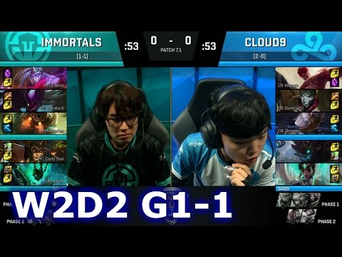 Immortals vs Cloud 9 Game 1 | S7 NA LCS Spring 2017 Week 2 Day 2 | IMT vs C9 G1 W2D2