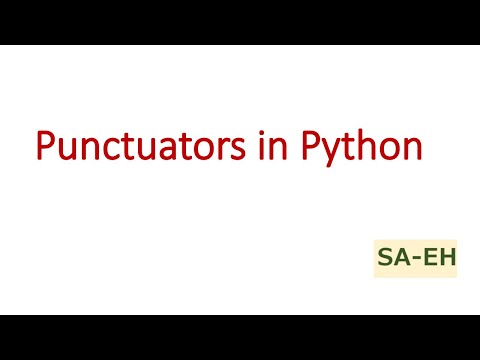 Punctuators In Python Punctuators Cbse Python Python Python Punctuators Python Tutorials