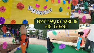 FIRST DAY OF JASWANTH IN HIS SCHOOL |LKG|FIRST DAY IN SCHOOL(20/6/2022)