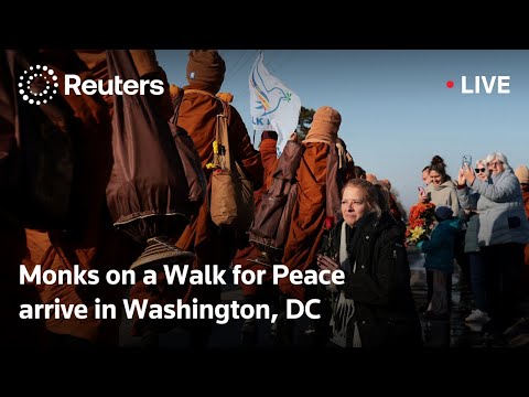 LIVE: Monks on a Walk for Peace arrive in Washington, DC