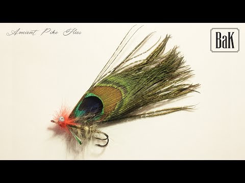 ANCIENT PIKE FLIES III "Common Pike Fly  Peacock Moon feathers" (1801-1865) by BK