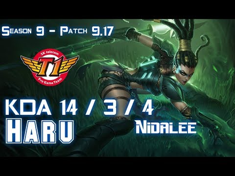 SKT T1 Haru NIDALEE vs KINDRED Jungle - Patch 9.17 KR Ranked