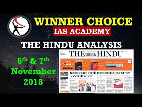 The Hindu News Paper Analysis - 6-Nov-2018 & 7-Nov-2018