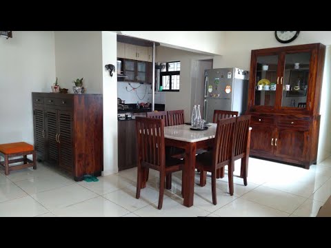 Wooden crockery unit + dining table (marble top) + shoe rack