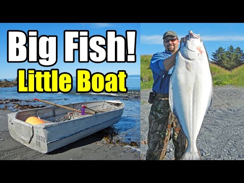 I Caught a 100-Pound Halibut in a TINY Rowboat! | Kodiak Island, Alaska Fishing Adventure
