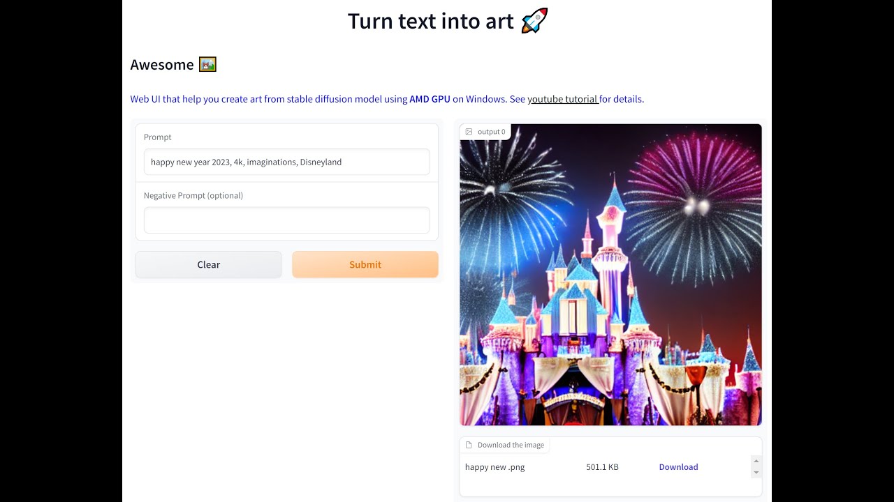 AMD GPU/Windows Web GUI for running Stable diffusion
