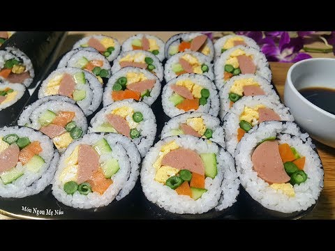 Cách Làm Cơm Cuộn Rong Biển Sushi  Ngon Như Hàn Quốc-Món Ngon Mẹ Nấu