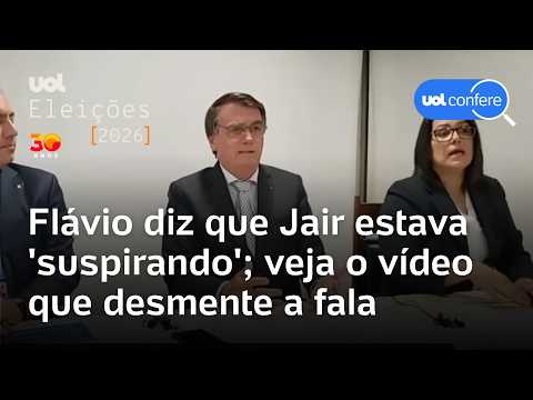 Flávio diz que Bolsonaro estava ‘suspirando’, mas vídeo mostra Jair imitando falta de ar na pandemia