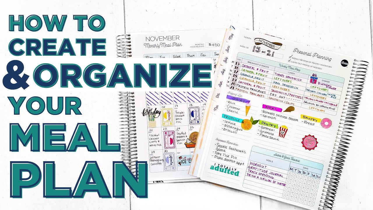 Creating & Organizing Your Meal Plan | Organization Tips + Meal Plan