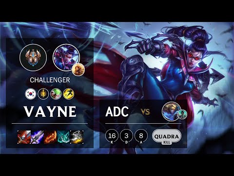 Vayne ADC vs Ezreal - KR Challenger Patch 10.16
