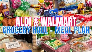 ALDI AND WALMART GROCERY HAUL AND MEAL PLAN - PUZZLE TABLE, B-DAY DINNER, and NEAT ALDI FINDS!!