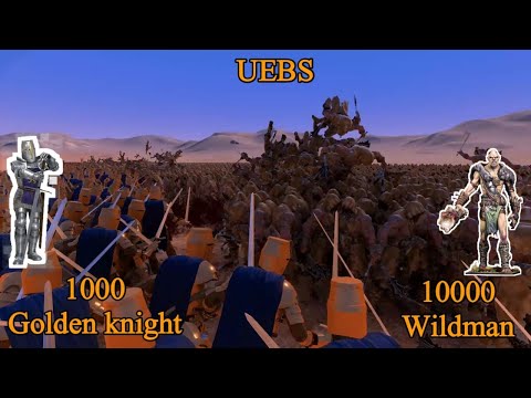 1000 Golden Knight vs 10000 Wildman | Ultimate Epic Battle Simulator |
