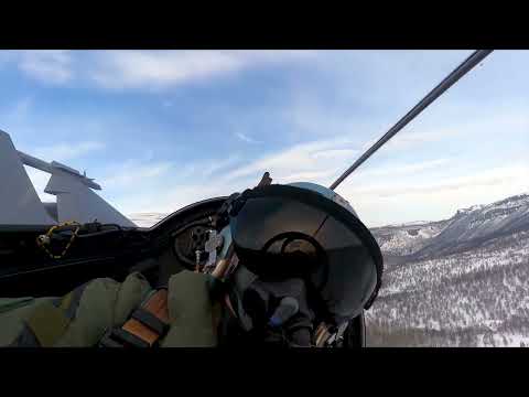 Low level flying Gripen during exercise Cold Response 2022