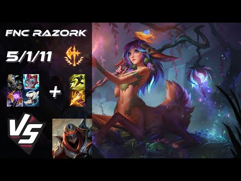 Fnatic Razork JUNGLE Lillia vs Zed - EU Challenger Patch 25.S2.1