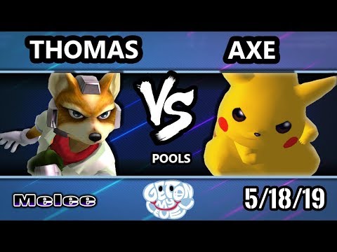 GOML 2019 SSBM - Axe (Pikachu) Vs. Thomas (Fox) Smash Melee Tournament Pools
