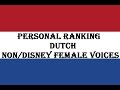 Personal Ranking Dutch Non Disney Female Voices