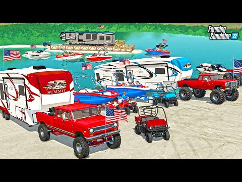 MEMORIAL DAY CAMPING & BOATING AT THE LAKE! (WAKE BOAT, JET SKIS & MORE!) | FS22