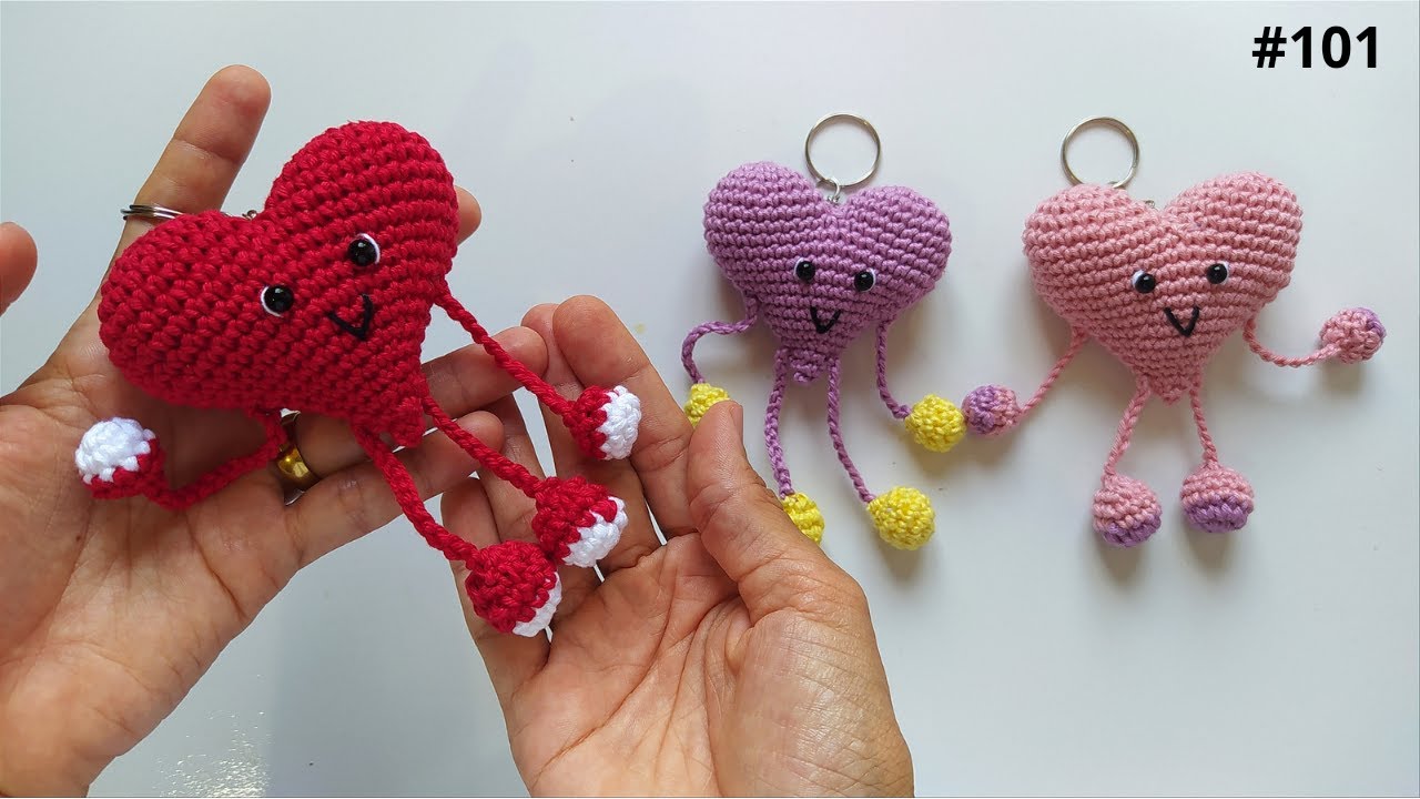 bambolino heart crochet keychain - perfect gift for mother's day! (subtitled)