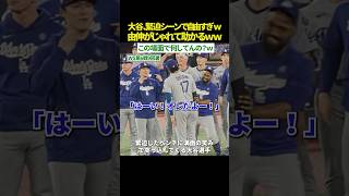 【自由過ぎｗ🤣】大谷翔平「俺だよー！」判定を見守る列にボケながら突っ込む大谷、由伸がじゃれてくれて助かるｗｗ😂