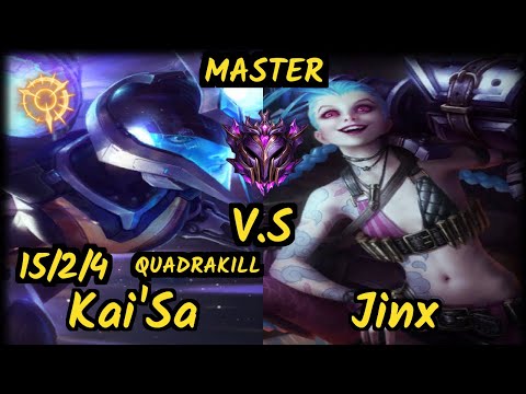 GS Madness (KAI'SA) vs JINX - QUADRAKILL 15/2/4 KDA BOTTOM ADC GAMEPLAY - EUW Ranked MASTER