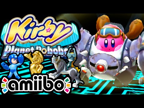 Kirby Planet Robobot PART 17 - 3DS Gameplay Walkthrough World 6 Gold Mario Wolf Link Mega Man amiibo