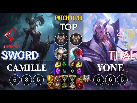 GRF Sword Camille vs SRB Thal Yone Top - KR Patch 10.16