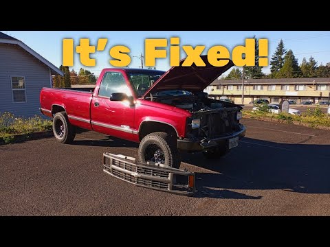 Replacement Front Bumper Parts from LMC Truck: New Outer Brace and Bumper Brace - 1994 Chevy C1500