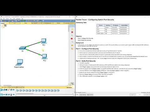 PKT 5.2.2.7 - Configuring Switch Port Security