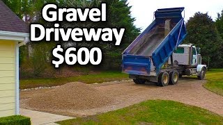 Gravel Driveway for CHEAP $600 How to install maintain top with crushed stone asphalt concrete