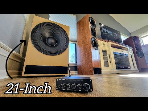 Building The Cheapest 21-inch Subwoofer In The World / Powered By A Desktop Amplifier
