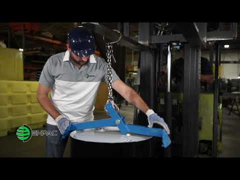 ENPAC Drum Lifter 3100-BU - How to Load 55 Gallon Drums Safely on Spill Pallets, Decks, & Platforms ENPAC Drum Lif...