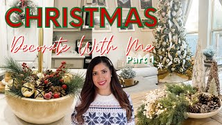 CHRISTMAS DECORATE WITH ME 2021 | Decor Ideas | Living Room and Kitchen Christmas Decor | Part 1 🎄