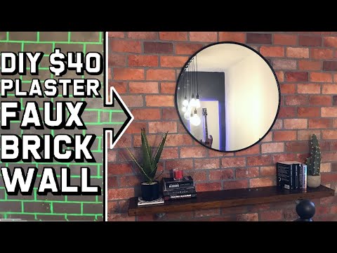 DIY Faux Plaster Brick Wall for $40