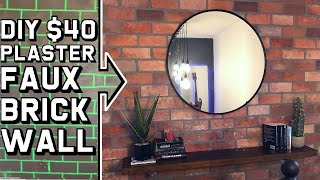 DIY Faux Plaster Brick Wall for $40