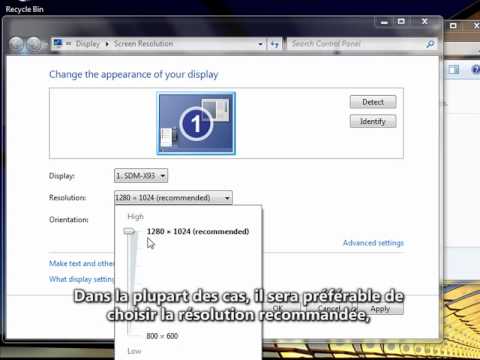 comment regler la resolution de l'ecran windows 7