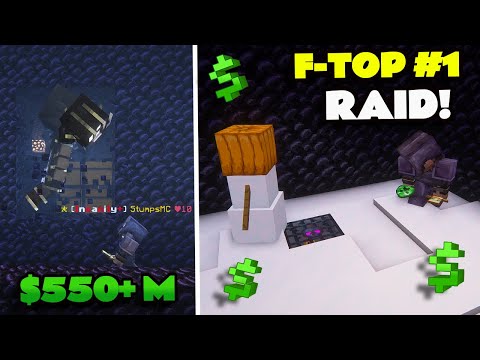 RICH *F-TOP 1* $500M BASE RAID IN MINECRAFT FACTIONS!